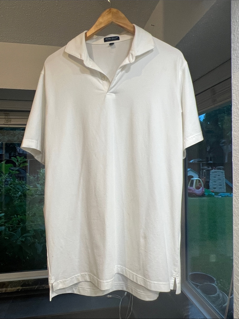 Peter Millar Cream Men's Short-Sleeve Polo
